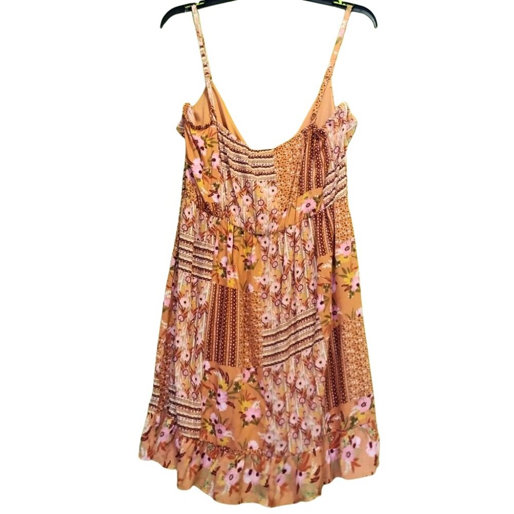 Lily Rose Peachy Pink Multi Color Sleeveless Skater Dress Size XXL - Picture 6 of 8